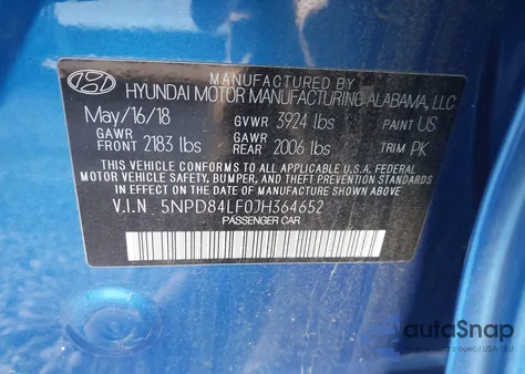 2018 Hyundai Elantra Value Edition из США, поврежденный, VIN 5NPD84LF0JH364652